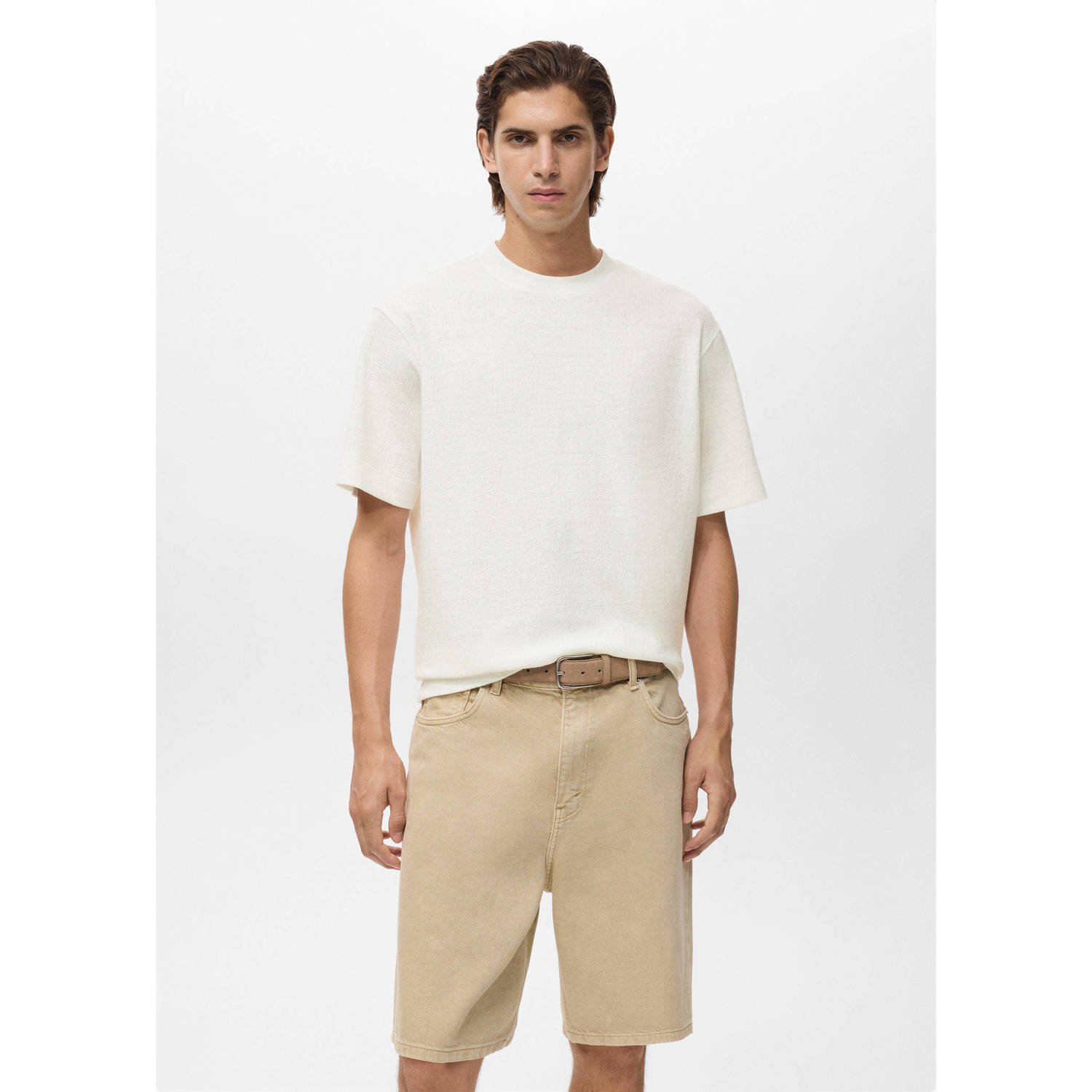 Mango Man regular T-shirt ecru
