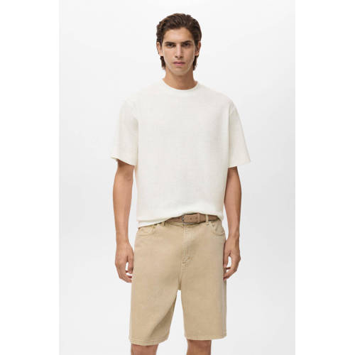 Mango Man regular T-shirt ecru afbeelding