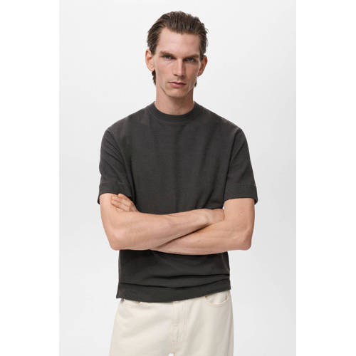 Mango Man regular T-shirt antraciet afbeelding