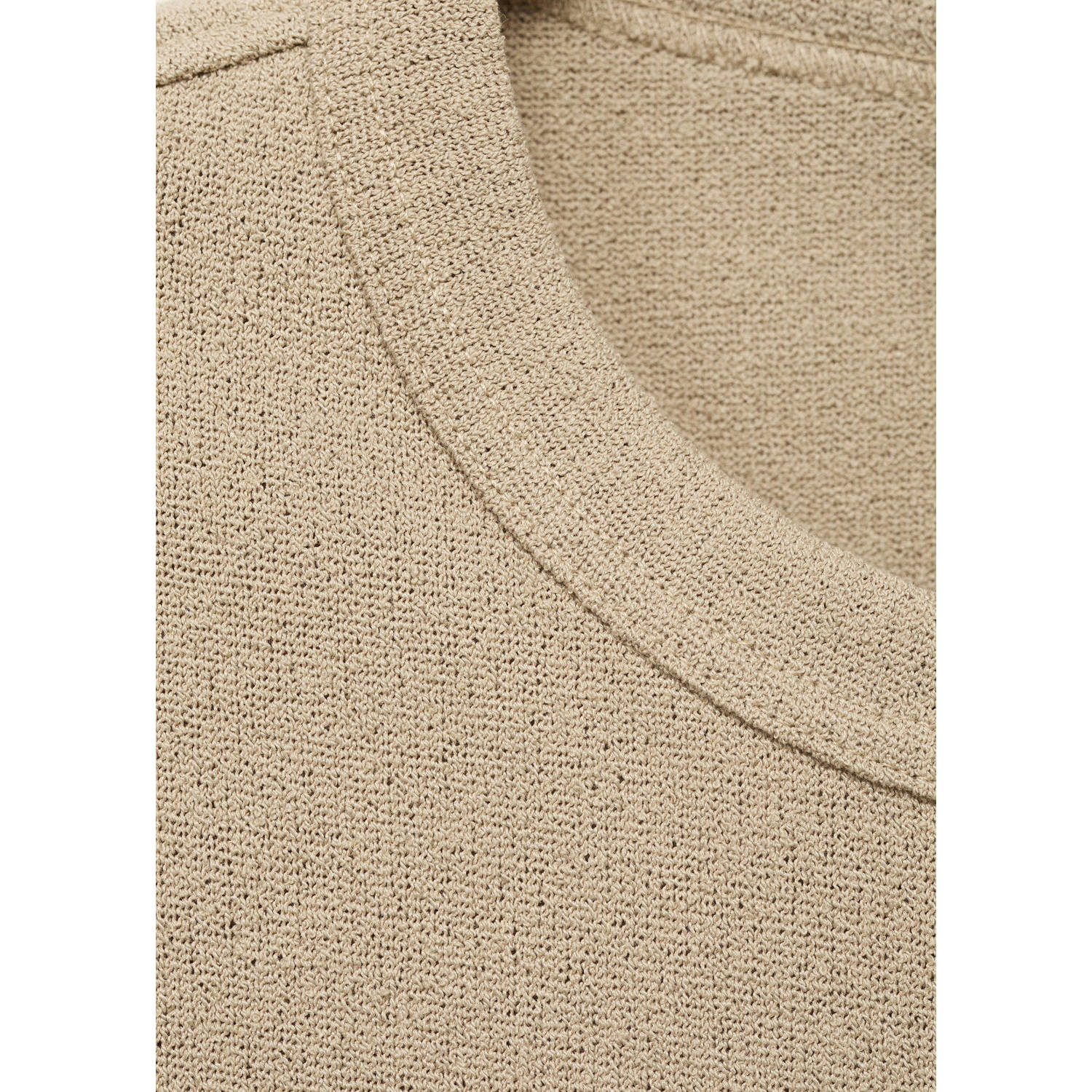 Mango Man regular T-shirt gebreid beige