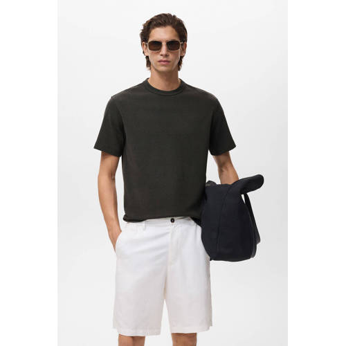 Mango Man regular T-shirt gebreid antraciet afbeelding