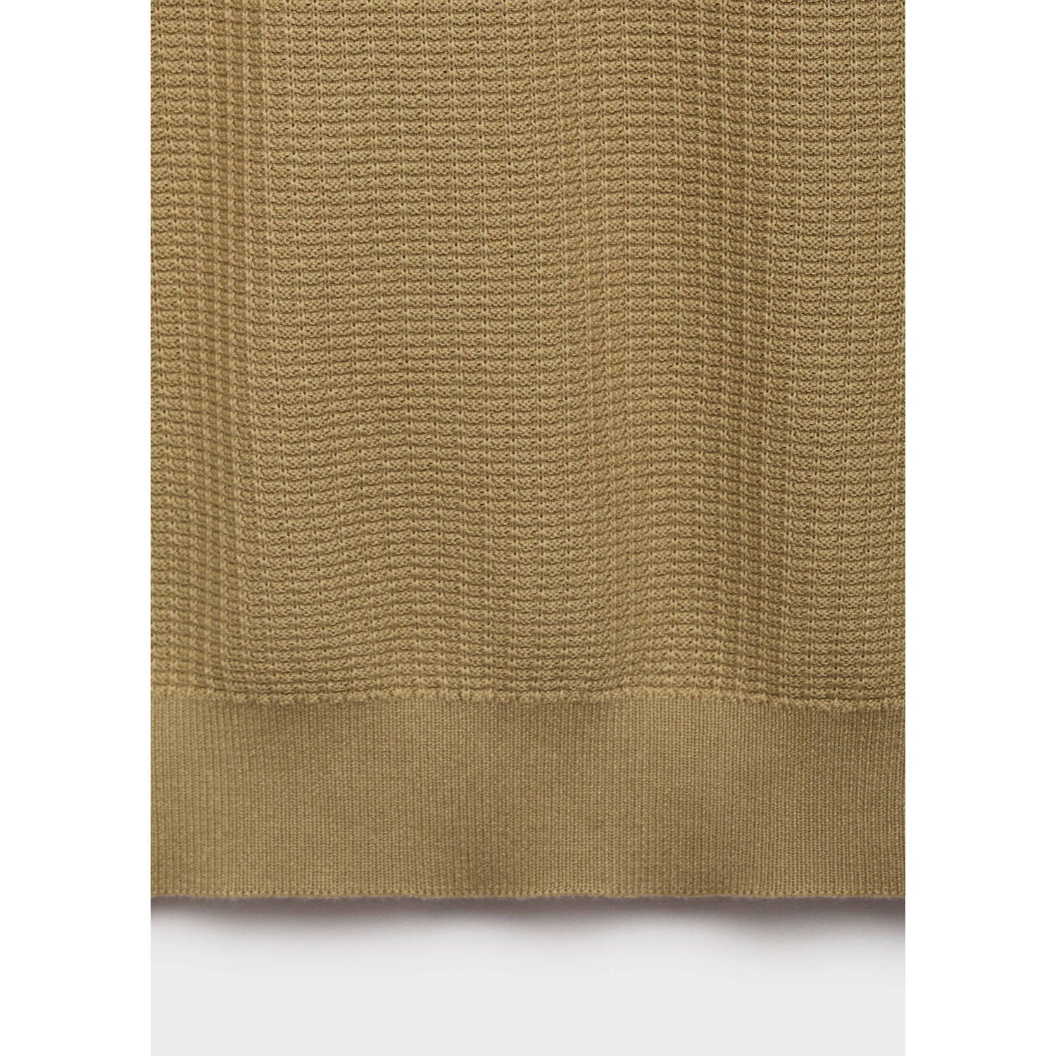 Mango Man rechtvallend polo gebreid beige