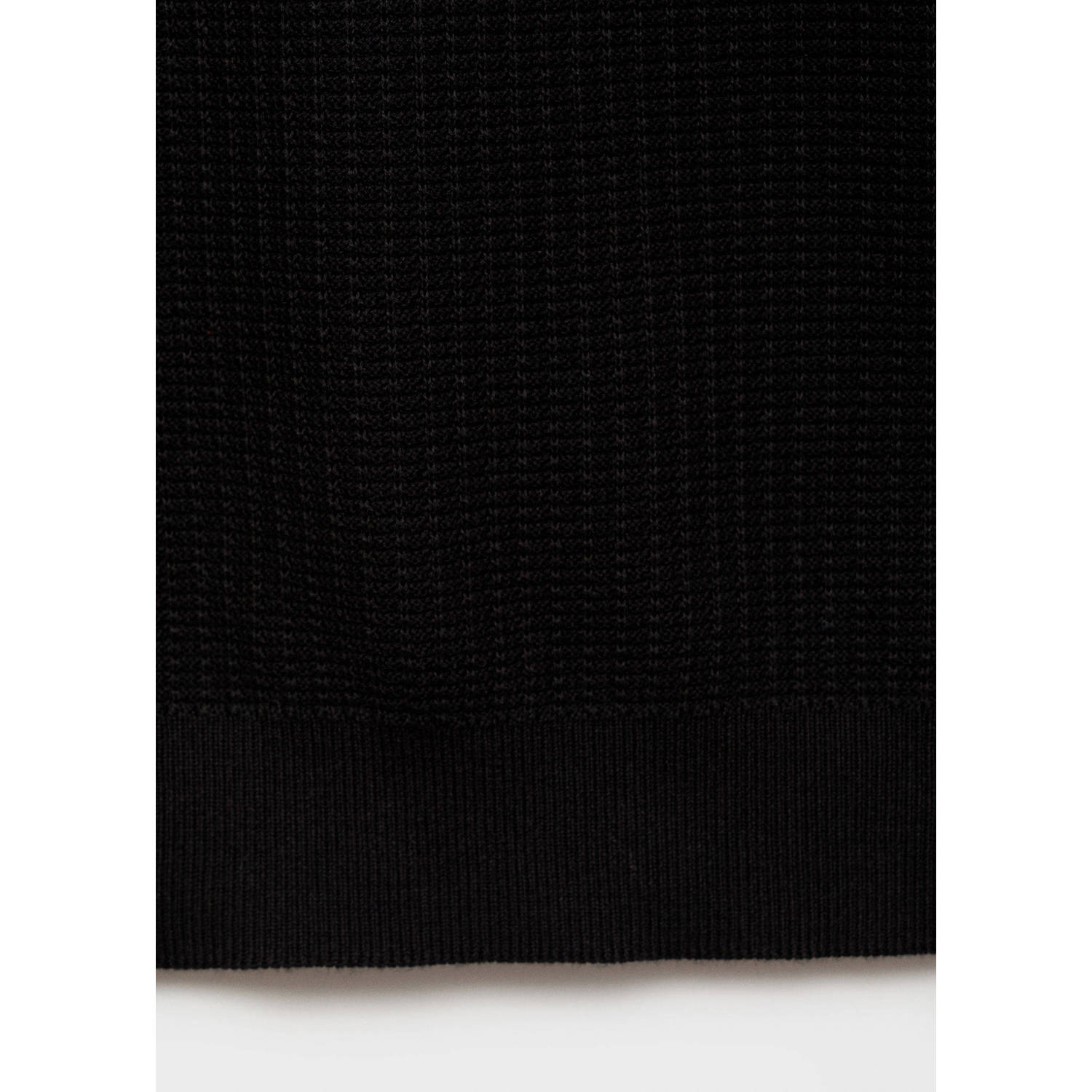 Mango Man rechtvallend polo gebreid zwart