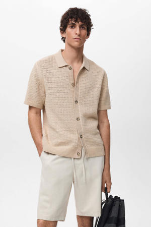 casual overhemd gebreid beige