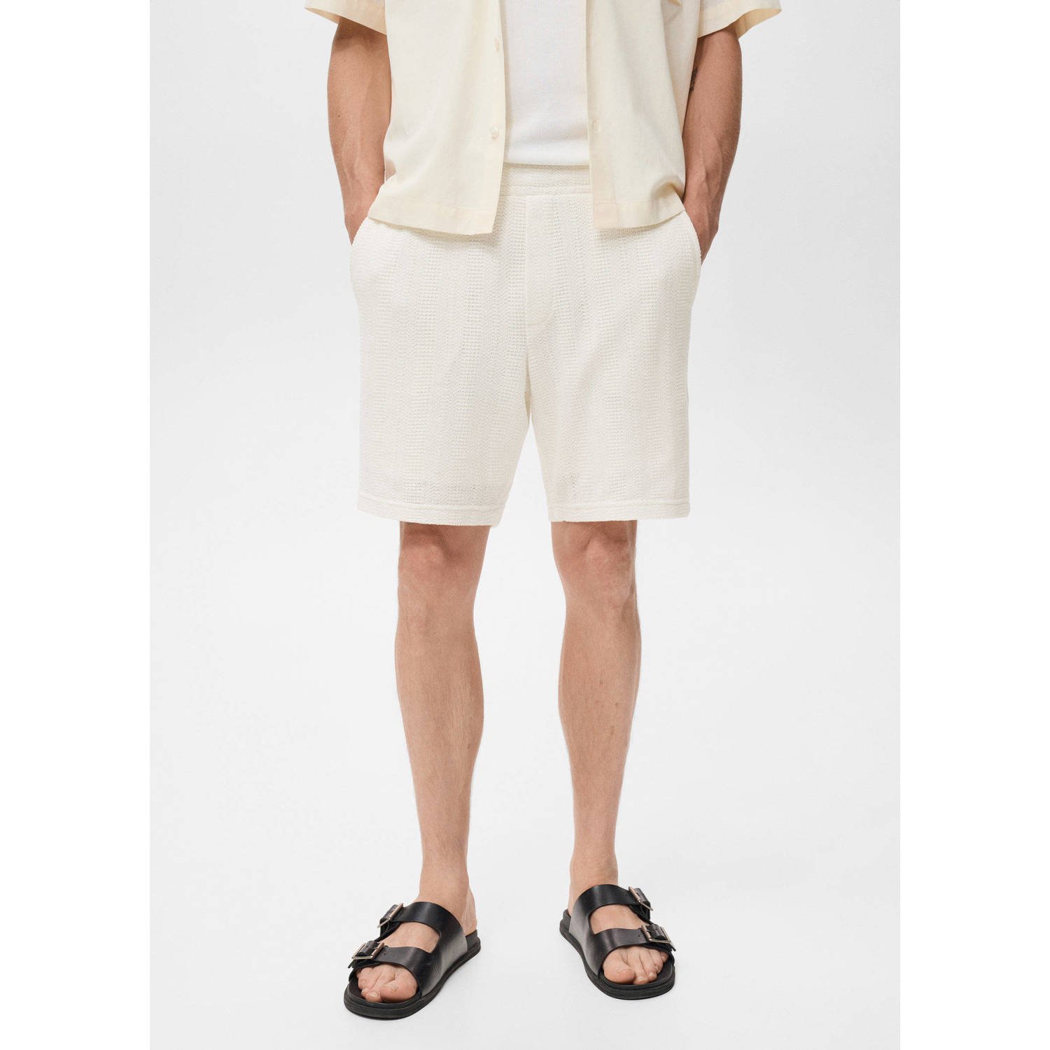 Mango Man regular casual short ecru