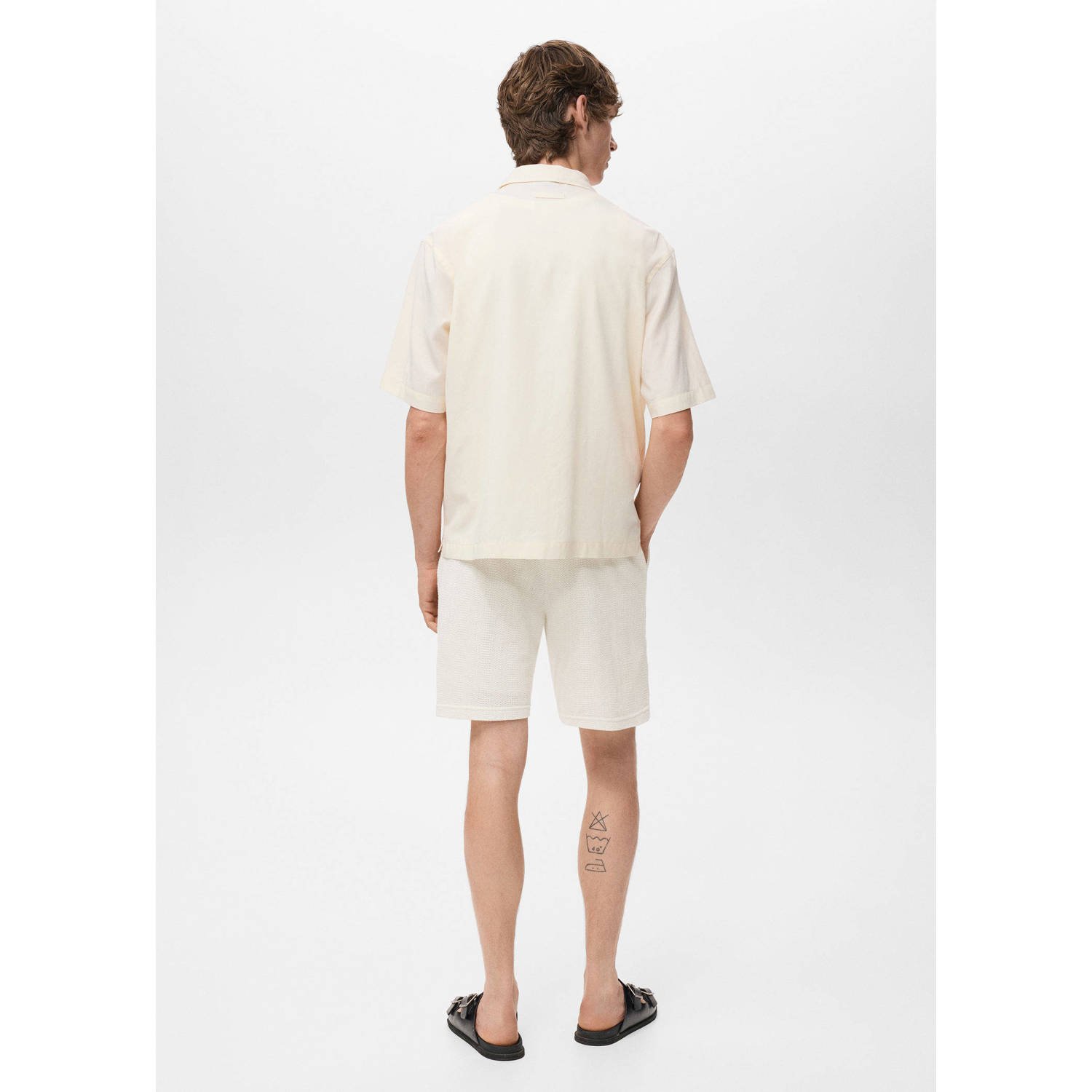 Mango Man regular casual short ecru