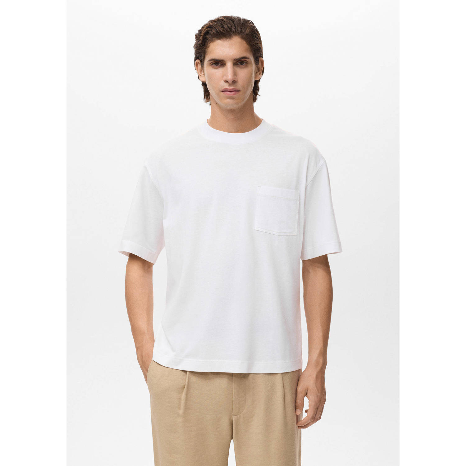 Mango Man oversized T-shirt ecru
