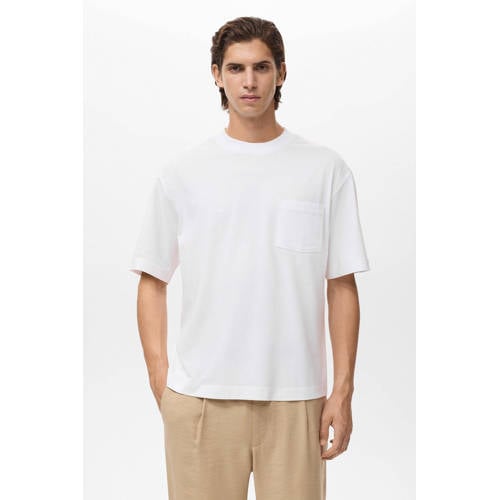 Mango Man oversized T-shirt ecru afbeelding