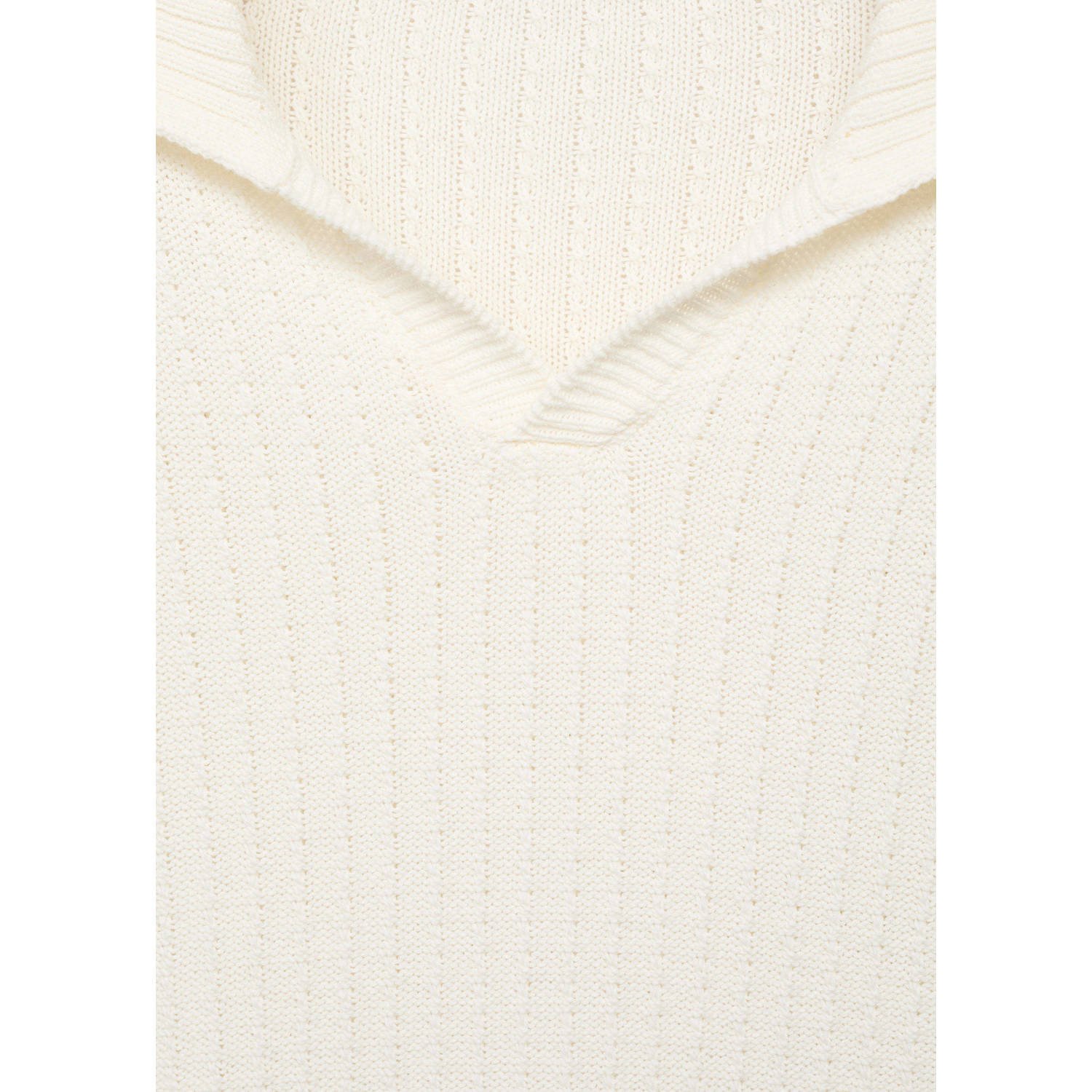 Mango Man rechtvallend polo gebreid ecru