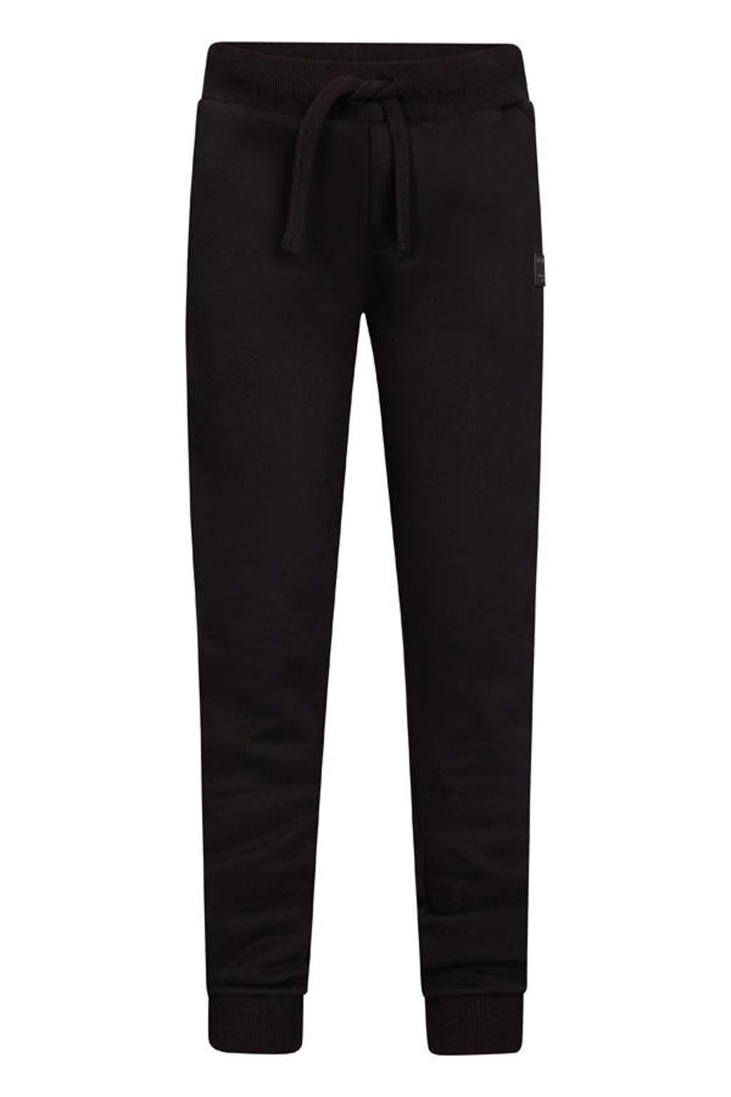 Zwarte jongens Retour Jeans straight joggingbroek van stretchkatoen met regular waist en effen