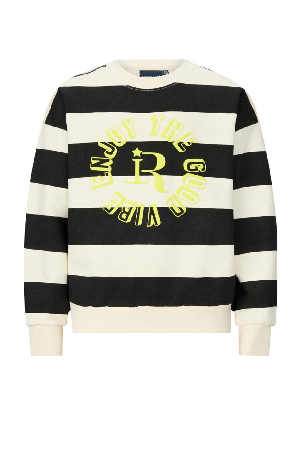 Zwarte meisjes Retour Jeans gestreepte sweater van stretchkatoen met lange mouwen en ronde hals