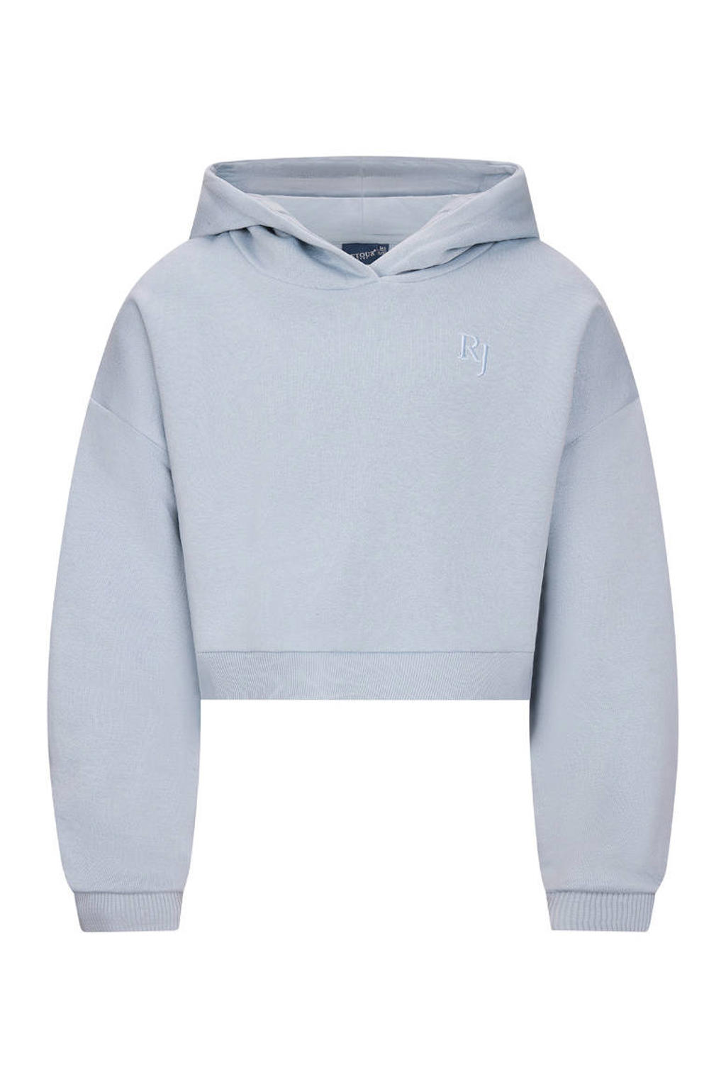 Lichtblauwe meisjes Retour Jeans hoodie van sweat materiaal met effen, lange mouwen en capuchon