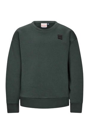 sweater met backprint donkergroen
