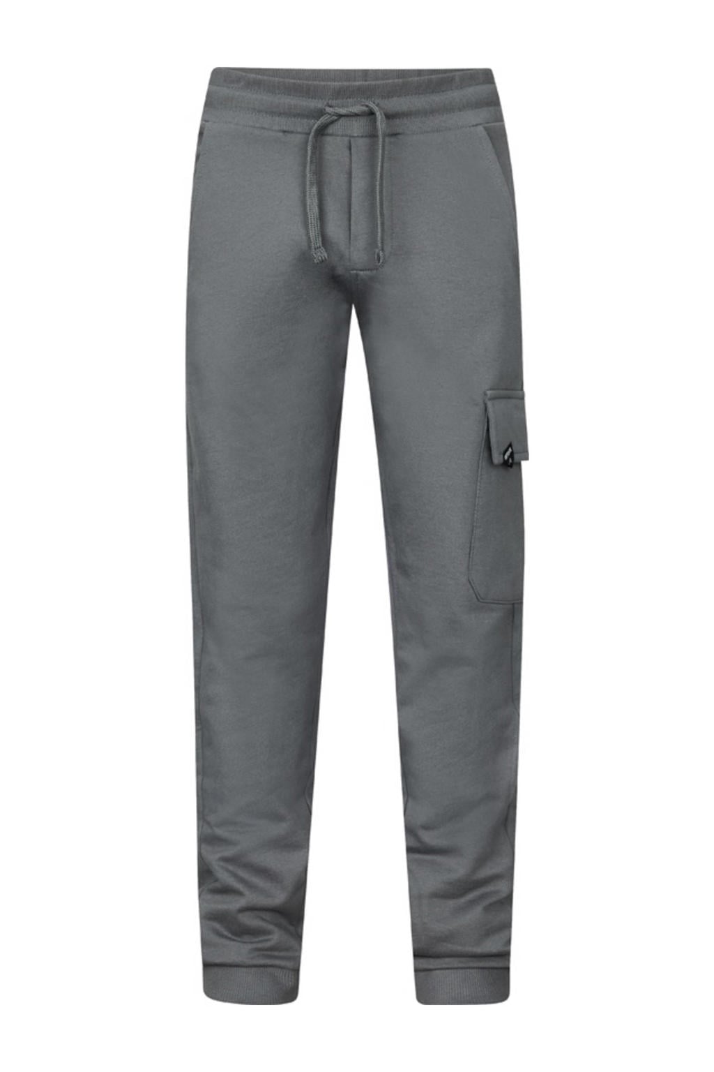 Grijze jongens Retour Jeans straight casual broek van stretchkatoen met regular waist en effen