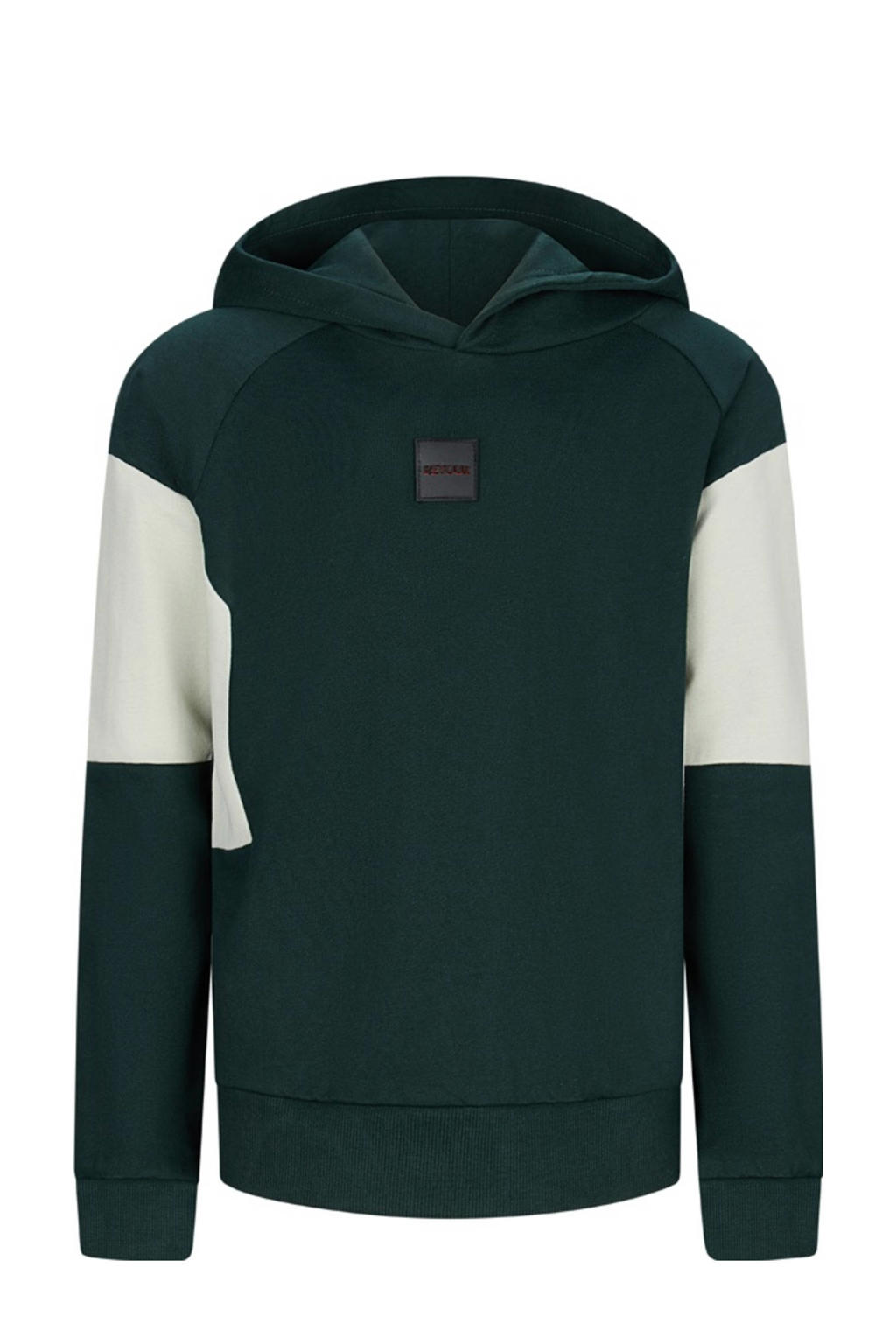 Donkergroen en witte jongens Retour Jeans hoodie van stretchkatoen met meerkleurige print, lange mouwen en capuchon