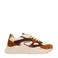 Sacha leren chunky sneakers beige/cognac