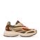 Sacha chunky leren sneakers groen/bordeauxbeige