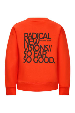 sweater met backprint rood