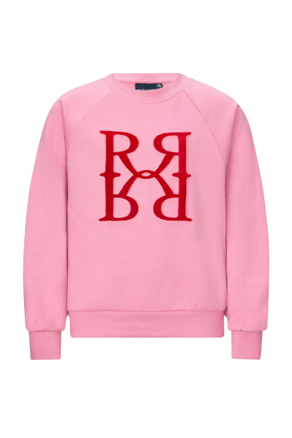 Roze meisjes Retour Jeans sweater van stretchkatoen met printopdruk, lange mouwen en ronde hals