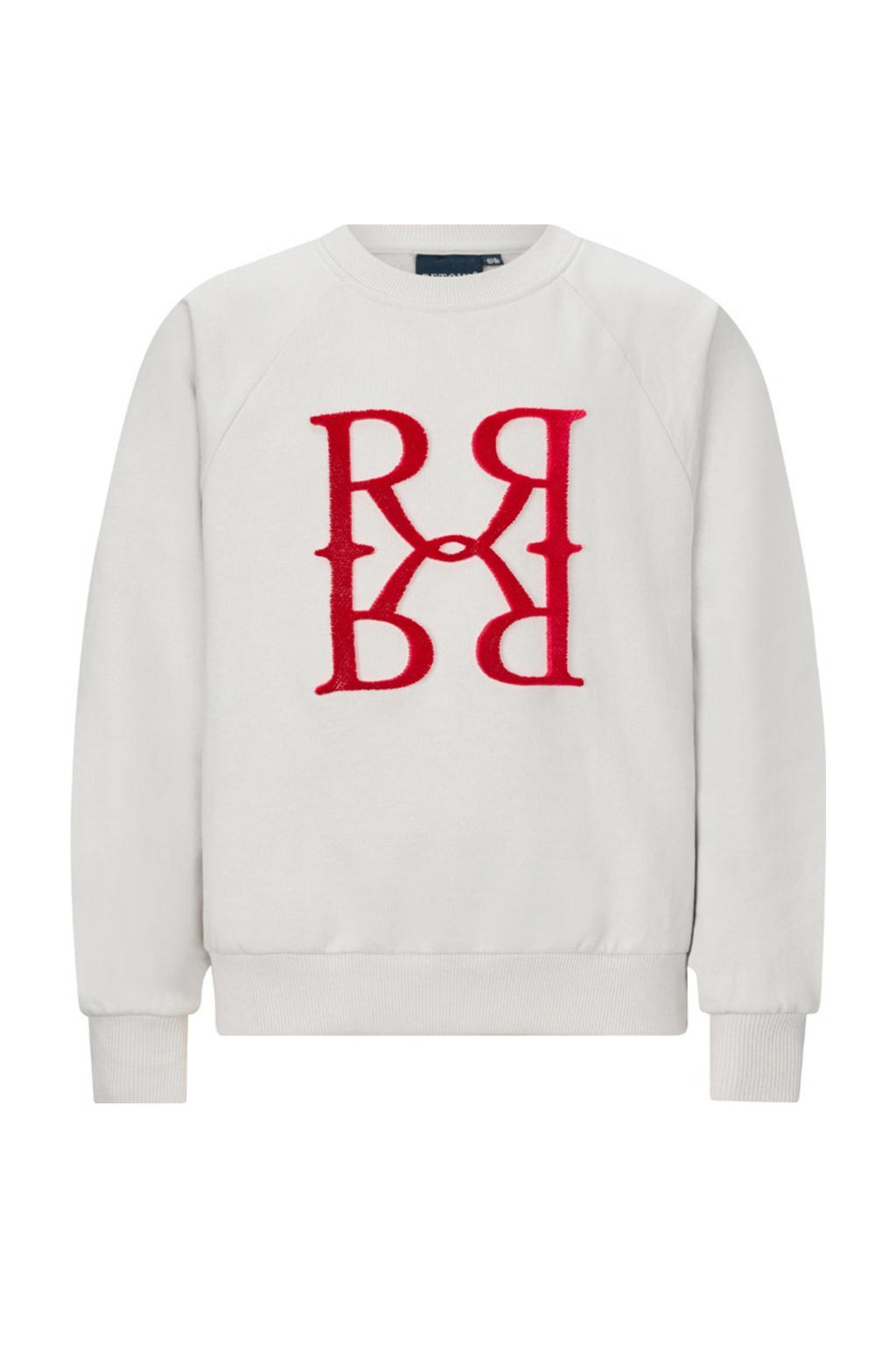Lichtgrijze meisjes Retour Jeans sweater van stretchkatoen met printopdruk, lange mouwen en ronde hals