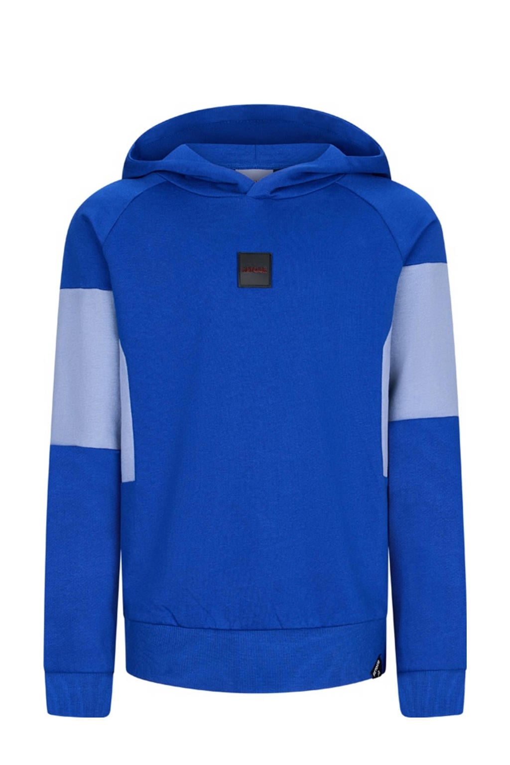 Blauw, kobaltblauw en lichtblauwe jongens Retour Jeans hoodie van stretchkatoen met meerkleurige print, lange mouwen en capuchon