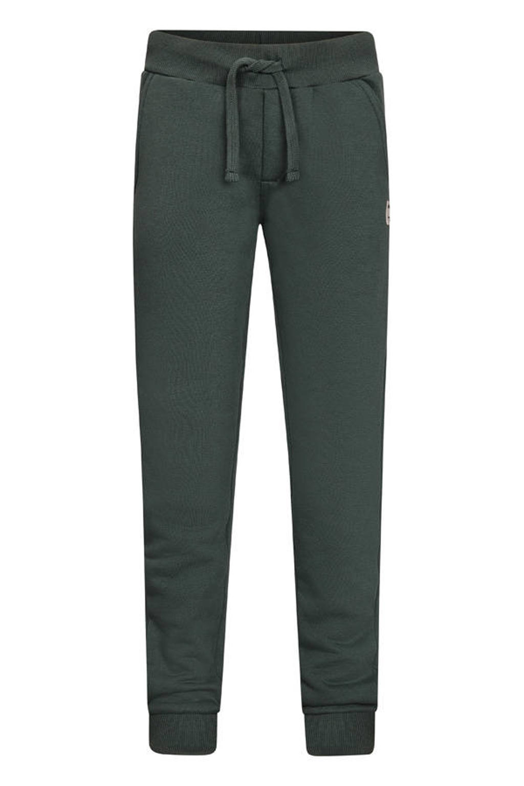 Donkergroene jongens Retour Jeans straight joggingbroek van stretchkatoen met regular waist en effen