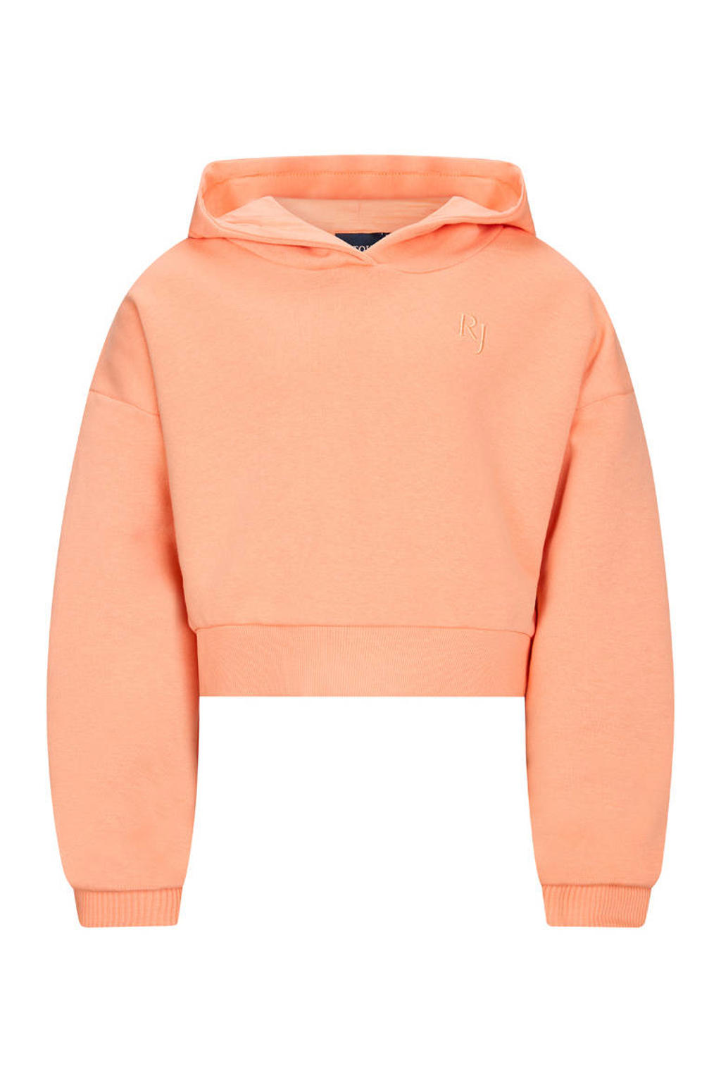 Oranje meisjes Retour Jeans hoodie van sweat materiaal met effen, lange mouwen en capuchon