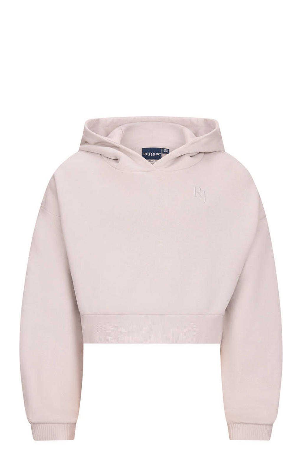 Lichtroze meisjes Retour Jeans hoodie van sweat materiaal met effen, lange mouwen en capuchon