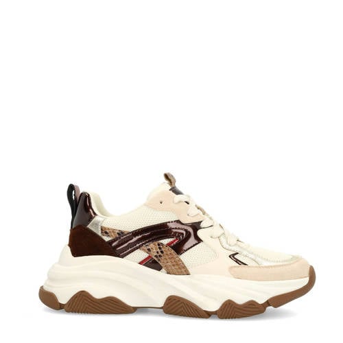 Sacha chunky sneakers ecru/zwart/bruin afbeelding