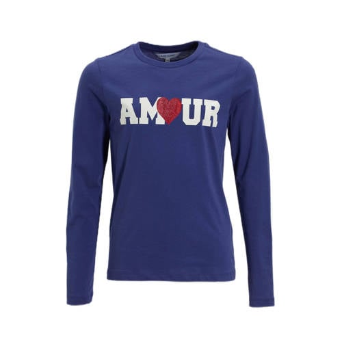 anytime longsleeve met printopdruk paars afbeelding