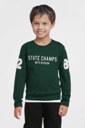 longsleeve met printopdruk donkergroen