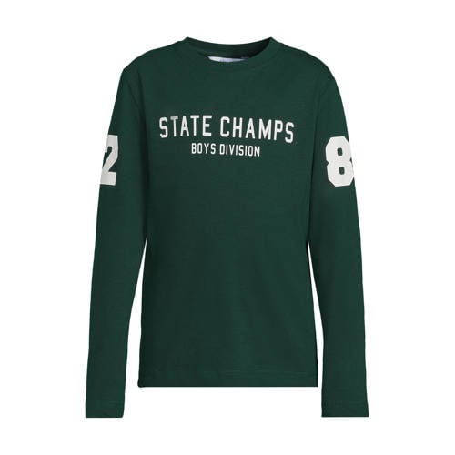 anytime longsleeve met printopdruk donkergroen afbeelding