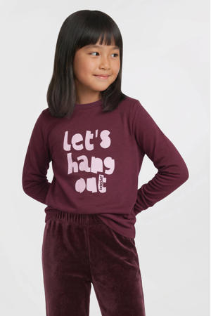 longsleeve met printopdruk bordeauxrood