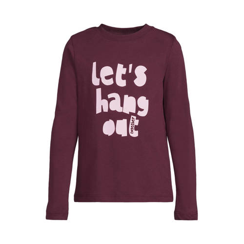 anytime longsleeve met printopdruk bordeauxrood afbeelding