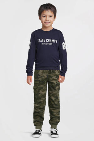 longsleeve met printopdruk donkerblauw