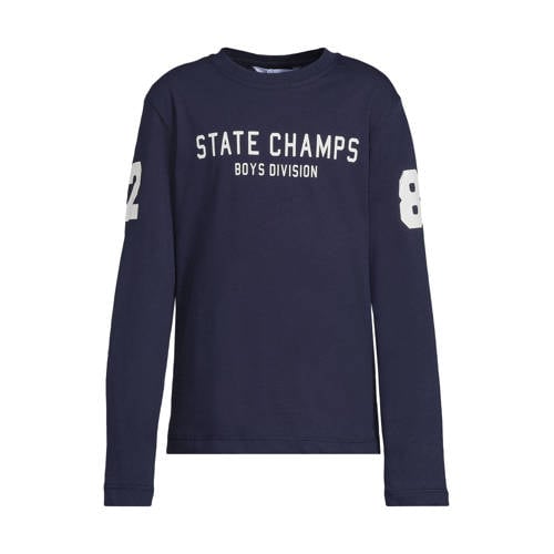anytime longsleeve met printopdruk donkerblauw afbeelding