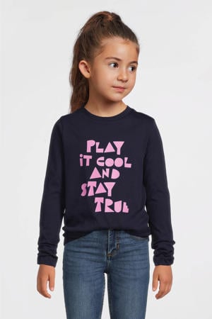 longsleeve met printopdruk donkerblauw