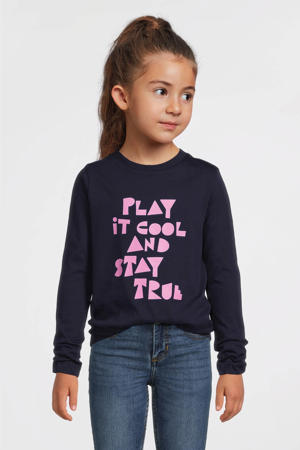 longsleeve met printopdruk donkerblauw
