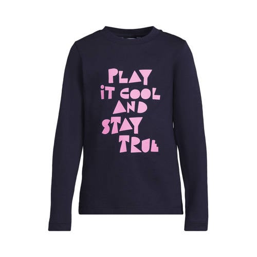anytime longsleeve met printopdruk donkerblauw afbeelding