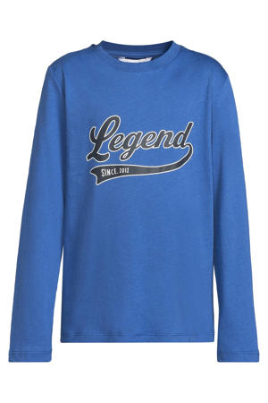 longsleeve met printopdruk blauw
