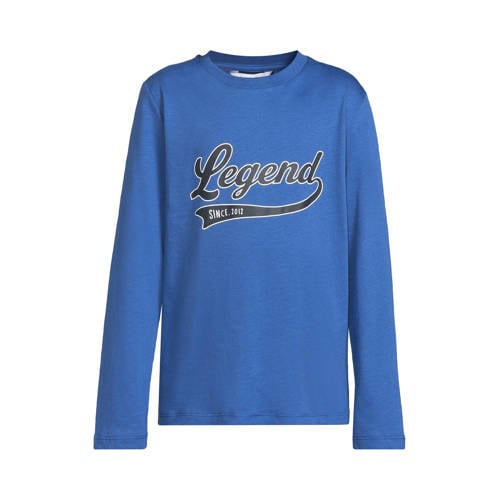 anytime longsleeve met printopdruk blauw afbeelding