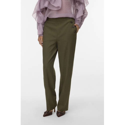 VERO MODA regular waist broek groen afbeelding