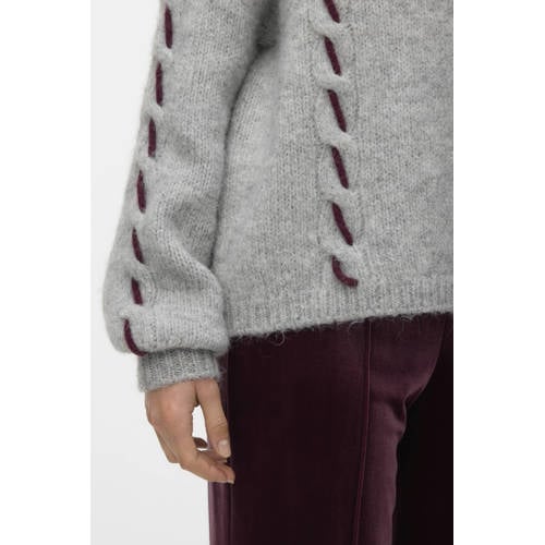 VERO MODA gebreide trui met wol grijs afbeelding