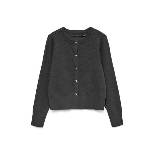 VERO MODA gebreid vest grijs melange afbeelding