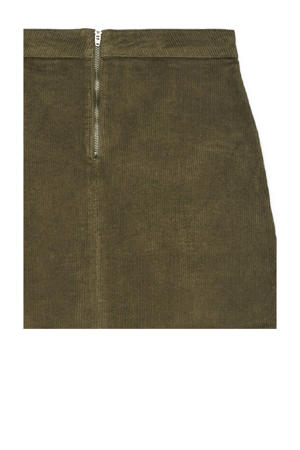 corduroy suede mini rok groen