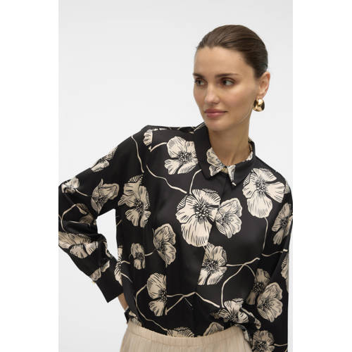 VERO MODA gebloemde blouse zwart afbeelding