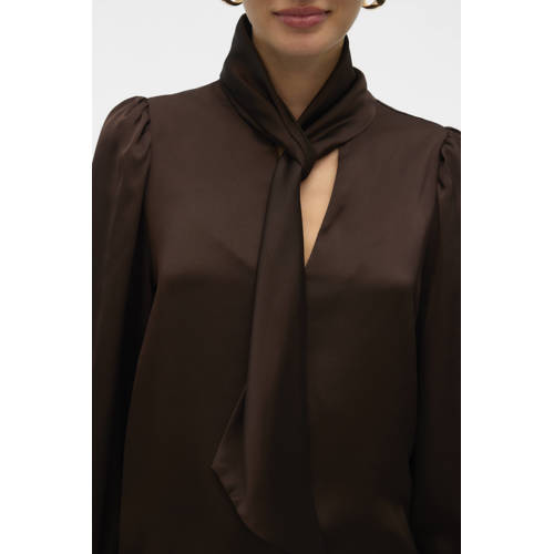 VERO MODA blousetop donkerbruin afbeelding