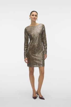 midi jurk bruin