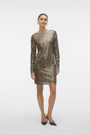 midi jurk bruin