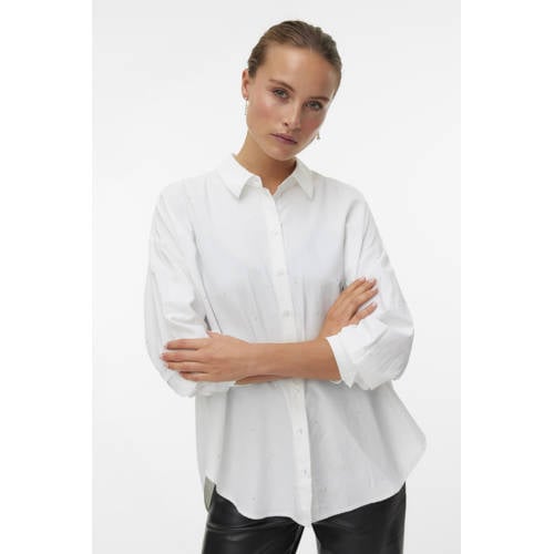 VERO MODA blouse met strass wit afbeelding